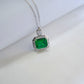 Tsavorite Necklace 925 Sterling Silver Square, Pendant - Photo 3