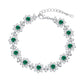 S925 Sterling Silver Lab Emerald Sunflower colourful Halo Bracelet, Premium for Women - Photo 5