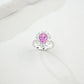 S925 Sterling Silver Pink Diamond Cushion Four-Prong Ring, Versatile for Women - Photo 3