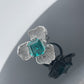 S925 Sterling Silver Paraiba Sapphire Flower Ring, Designer Versatile - Photo 4
