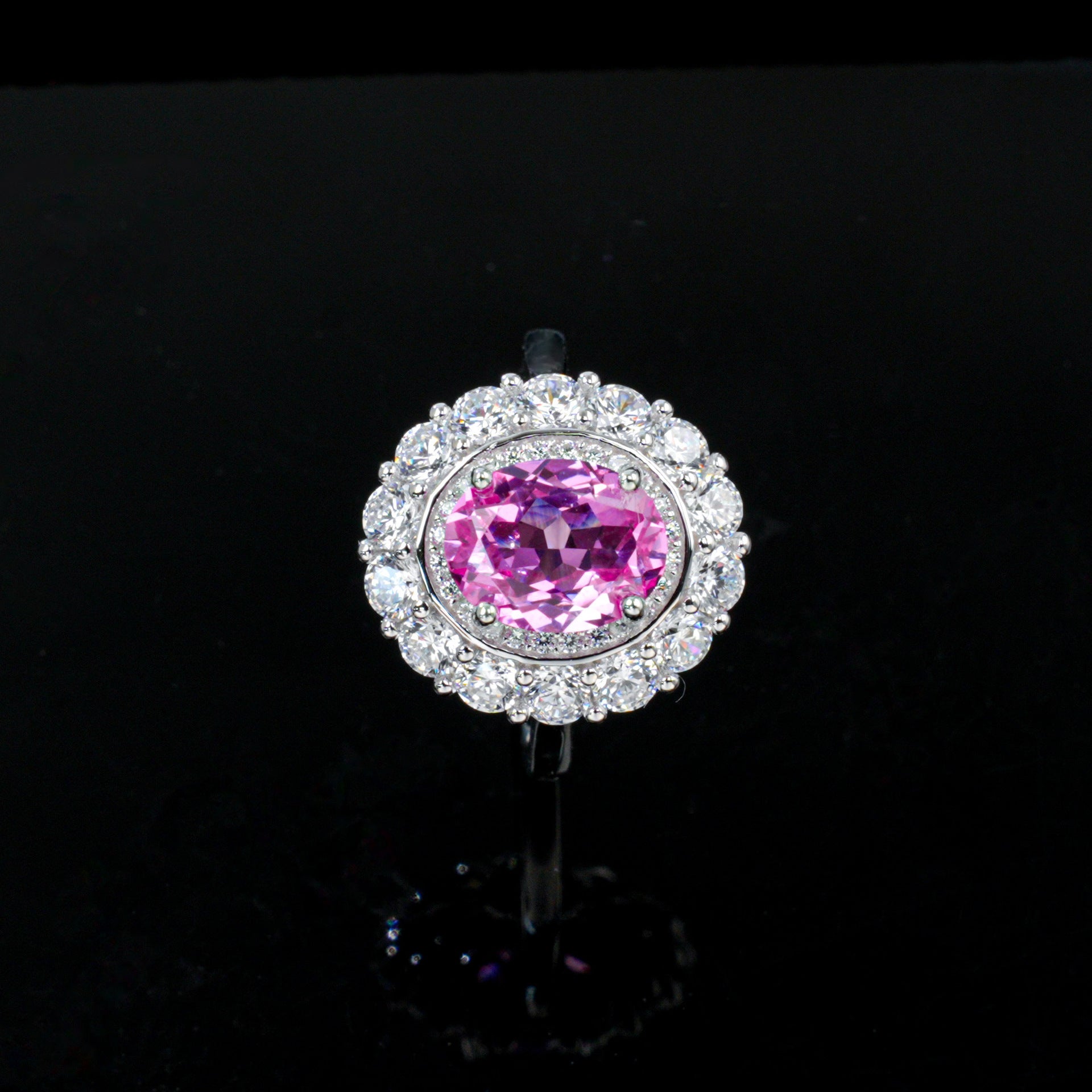 S925 Lab Padparadscha Pink Sapphire Ring Jewellery Premium - Photo 2