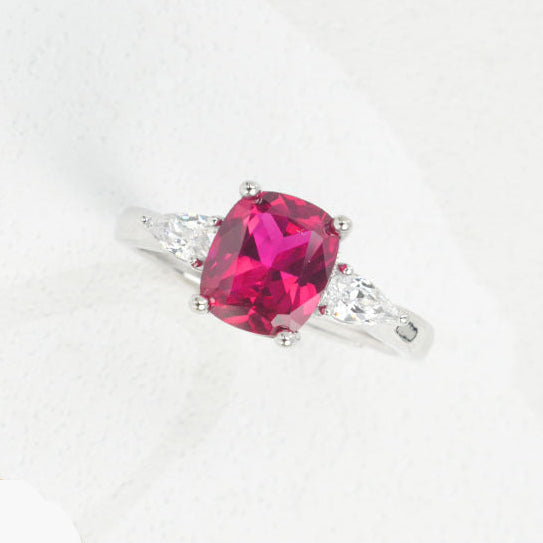 925 Sterling Silver Lab Ruby Ring for Women, Vintage Premium Versatile - Photo 1