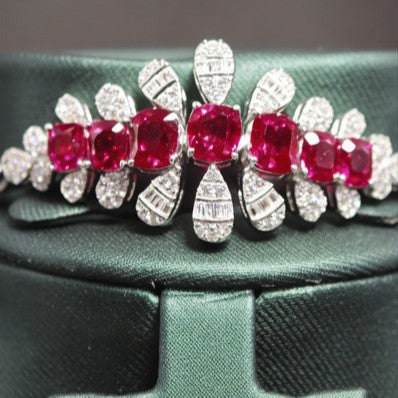 S925 Sterling Silver Lab Pigeon Blood Ruby 4-Piece Jewellery Set, Luxurious Premium for Women - Photo 3