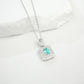 925 Sterling Silver Paraiba Green Garnet Necklace for Women, Minimalist Premium - Photo 3