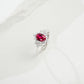 Lab Ruby Ring 925 Silver Natural Stone Earrings Engagement Jewellery Starry - Photo 4
