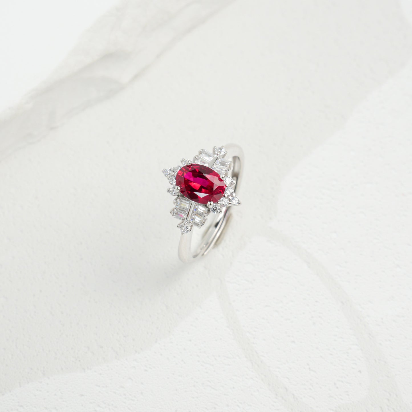 Lab Ruby Ring 925 Silver Natural Stone Earrings Engagement Jewellery Starry - Photo 4