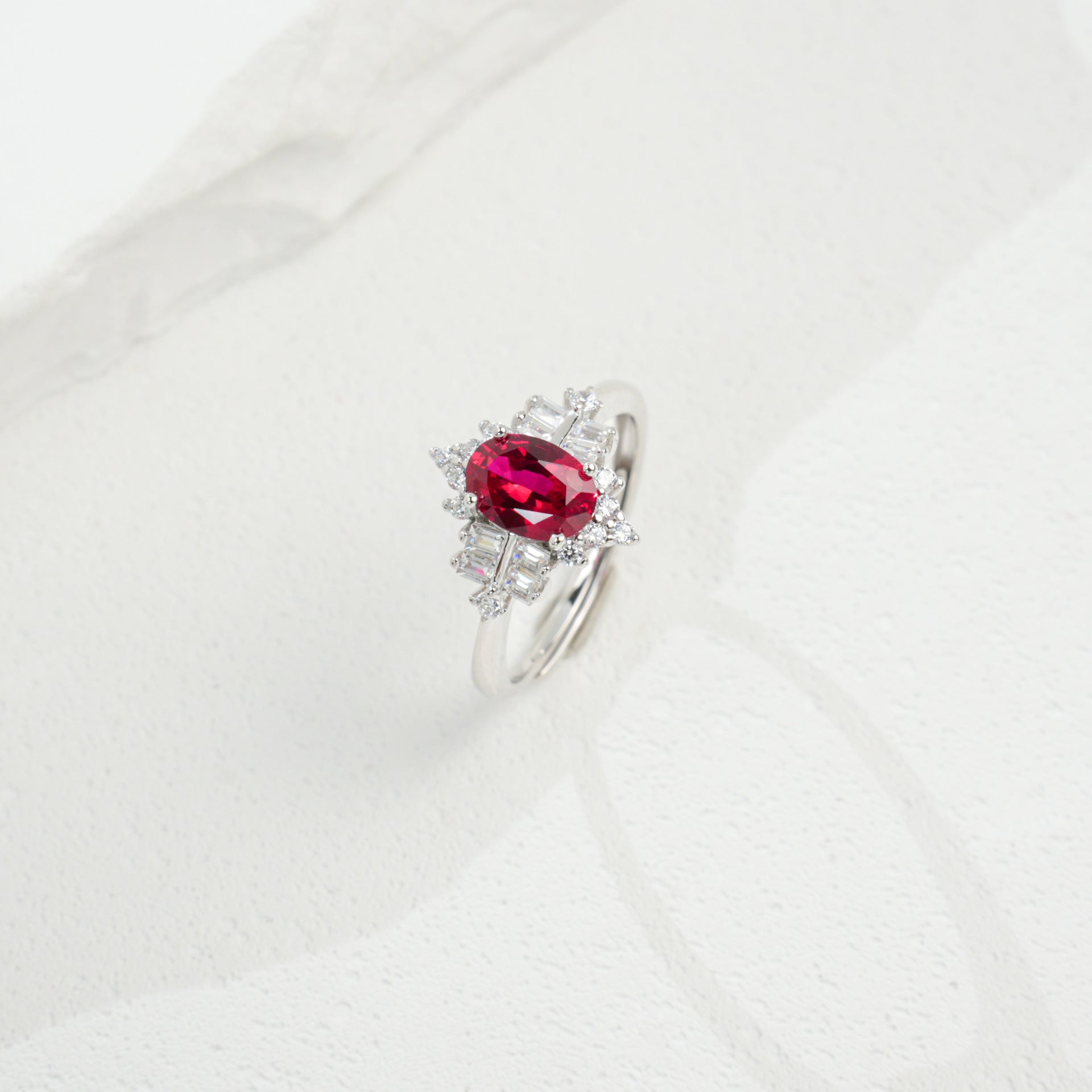 Lab Ruby Ring 925 Silver Natural Stone Earrings Engagement Jewellery Starry - Photo 4