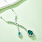 S925 Sterling Silver Emerald Double Teardrop Full Diamond Necklace, Premium Choker Versatile - Photo 2