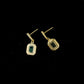 S925 Silver Rectangle Tag Lab Emerald Simple Geometric Diamond Drop Earrings, Women's - Photo 3