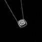 S925 Silver Double-Layer Square Halo Pendant Necklace, Elegant Versatile - Photo 3