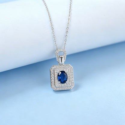 S925 Sterling Silver Lab Sapphire Choker Necklace for Women, Premium Versatile - Photo 6