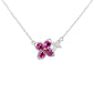 S925 Silver Ruby Four-Petal Flower Butterfly Pendant, Small Butterfly Simple - Photo 5