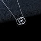 S925 Silver Double-Hoop Diamond Necklace, Simple Versatile Gift - Photo 2