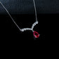 925 Sterling Silver Lab Ruby Necklace for Women, Minimalist Premium Versatile - Photo 3