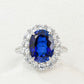 S925 Sterling Silver Lab Sapphire Ring for Women, Versatile Premium Bestie - Photo 1