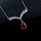 925 Sterling Silver Lab Ruby Necklace for Women, Minimalist Premium Versatile - Photo 4