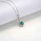 S925 Sterling Silver Lab Emerald Square Pave Choker Necklace, for Women - Photo 4
