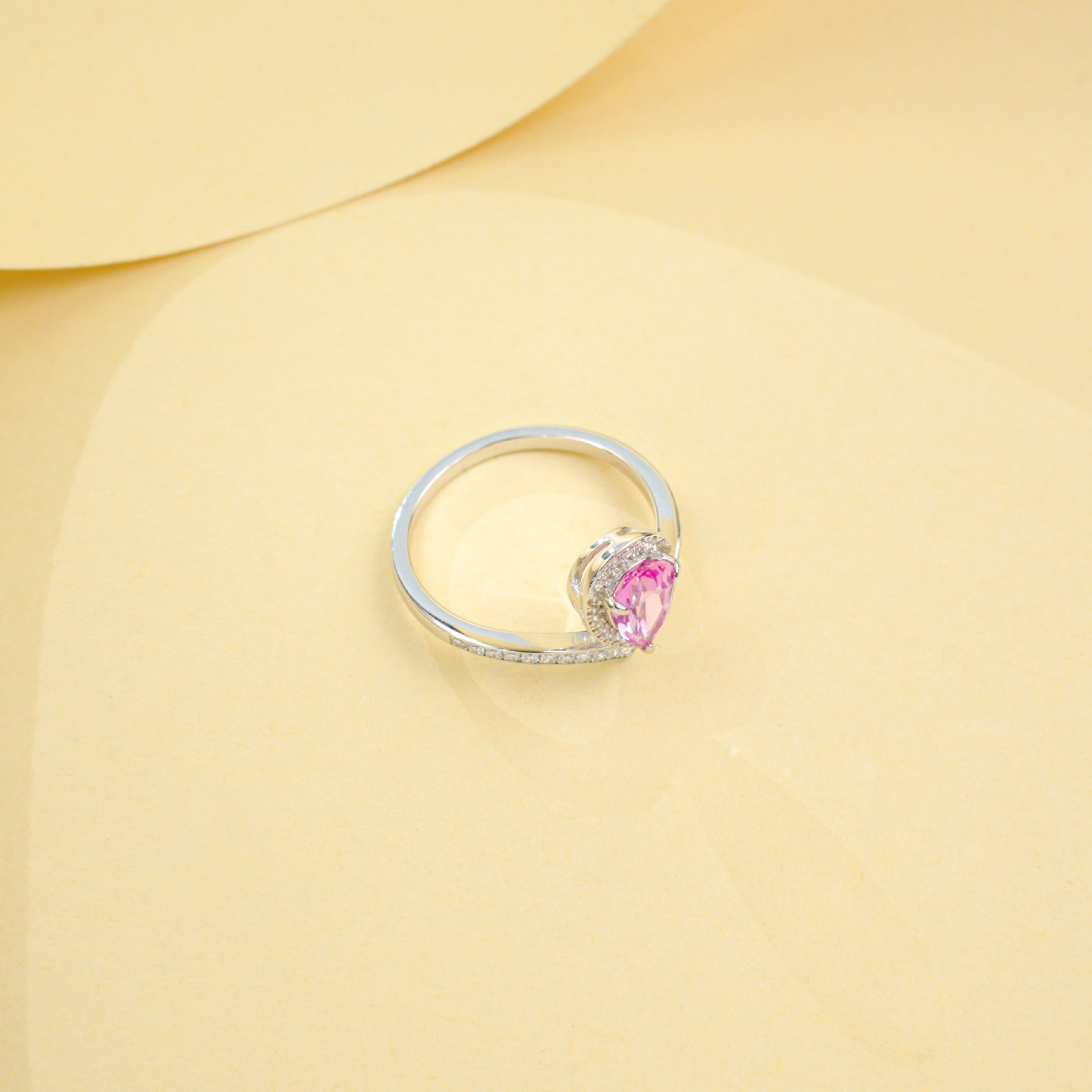 925 Sterling Silver Lab Padparadscha Ring, Anniversary Gift - Photo 4