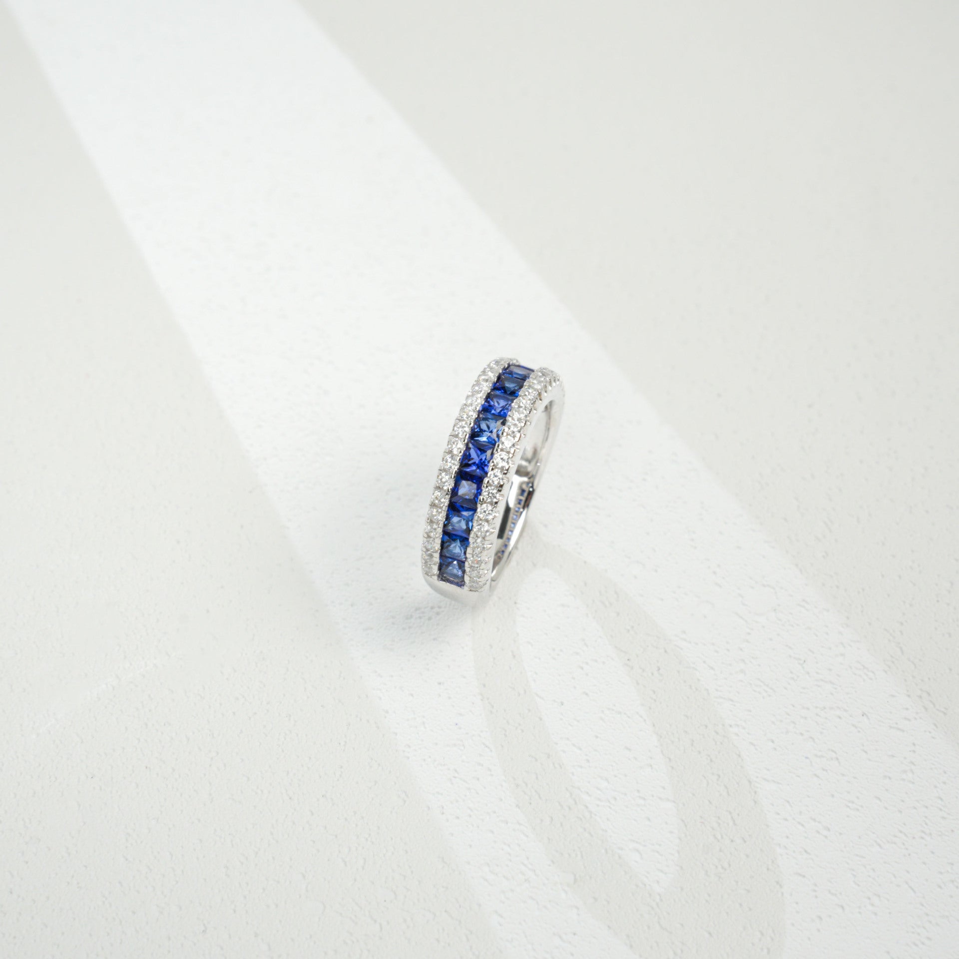 Lab Sapphire Ring in S925 Sterling Silver, Versatile Ring - Photo 3