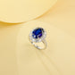 S925 Sterling Silver Lab Sapphire Ring for Women, Versatile Premium Bestie - Photo 3