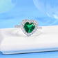 S925 Sterling Silver Lab Emerald Ring, Versatile Open Ring - Photo 3