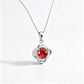 Premium S925 Silver Diamond Lab Ruby Sterling Pendant, Simple Birthday Gift - Photo 5