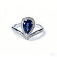 925 Sterling Silver Lab Sapphire Teardrop Ring, Premium Versatile - Photo 6