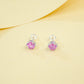 S925 Sterling Silver Lab Padparadscha Pink Sapphire Earrings, Vintage Premium for Women - Photo 2