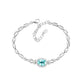 S925 Silver Oval Paraiba Tsavorite Bracelet, Full Diamond Halo - Photo 5