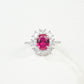 925 Sterling Silver Oval Gemstone Halo Pave Ring, Premium Girlfriend Gift - Photo 5