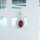 S925 Sterling Silver Lab Ruby Necklace, Vintage Choker - Photo 4