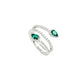 S925 Sterling Silver Lab Emerald Ring, Teardrop Simple Design - Photo 1