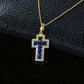 S925 Silver Lab Sapphire Pendant, Diamond Halo Vintage - Photo 3