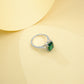 S925 Sterling Silver Lab Emerald Cushion Ring, Versatile Valentine Birthday for Girlfriend - Photo 2