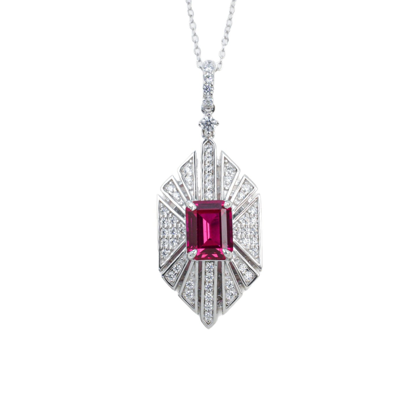 S925 Silver Geometric Hollow coloured Gemstone Pendant, Vintage Stone Jewellery - Photo 5