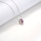 S925 Silver Lab Ruby Tube Pendant Necklace, Gemstone Versatile - Photo 2