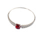 S925 Sterling Silver Lab Ruby Sugar-Loaf Bangle for Women, Designer Premium - Photo 5