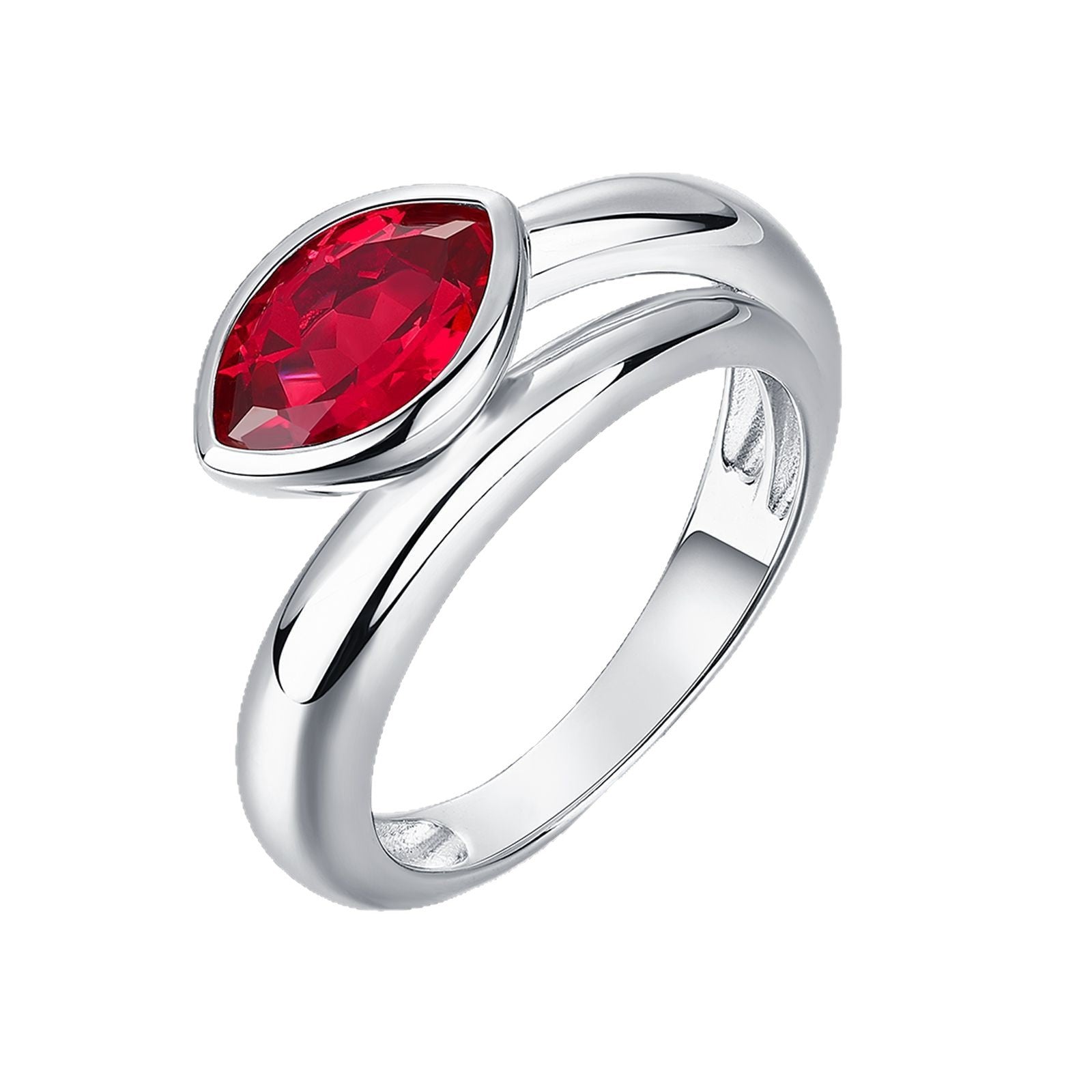 S925 Sterling Silver Lab Pigeon Blood Ruby Ring, Premium for Women - Photo 5