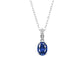 S925 Silver 6-Claw Oval Lab Sapphire Pendant Diamond, Simple Versatile Holiday - Photo 5
