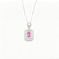 925 Sterling Silver Lab Paraiba Necklace, Vintage Rectangular for Women - Photo 5