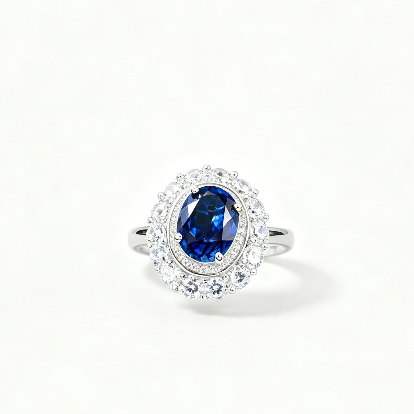 S925 Sterling Silver Lab Sapphire Ring, Premium Jewellery - Photo 5