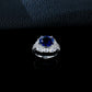 S925 Sterling Silver Oval Lab Sapphire Ring, Premium Engagement for Women - Photo 3