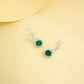 925 Sterling Silver Lab Emerald Stud Earrings, Versatile Premium - Photo 3