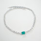 925 Sterling Silver Paraiba Colour Tsavorite Necklace, Lab Gemstone Anniversary - Photo 5