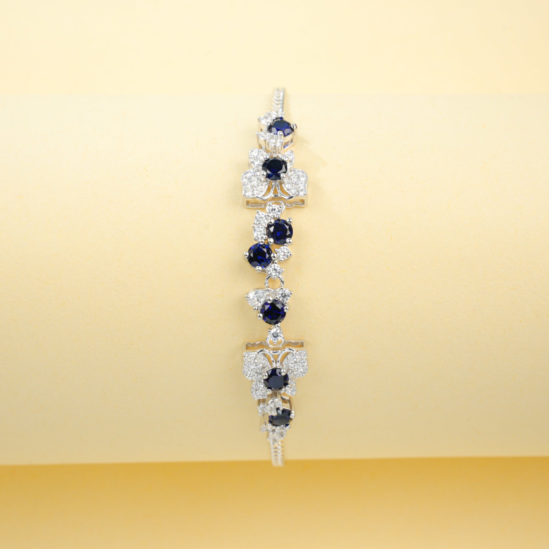 S925 Silver Flower-Leaf Sapphire Jewellery, Fresh Evening Wedding - Photo 3