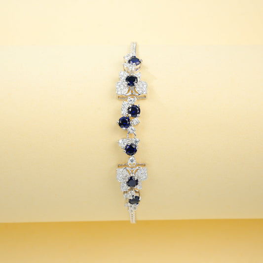 S925 Silver Flower-Leaf Sapphire Jewellery, Fresh Evening Wedding - Photo 3