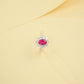 S925 Sterling Silver Lab Ruby Sunflower Ring for Women, Vintage Versatile Premium - Photo 4