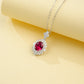 925 Sterling Silver Lab Pigeon Blood Ruby Pendant Necklace, Premium Birthday Anniversary - Photo 4
