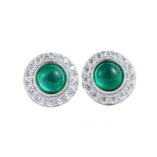 S925 Sterling Silver Lab Emerald Earrings, Versatile Premium Earrings - Photo 1