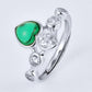 S925 Sterling Silver Lab Emerald Ring, Premium Design - Photo 3